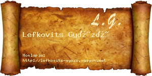 Lefkovits Győző névjegykártya